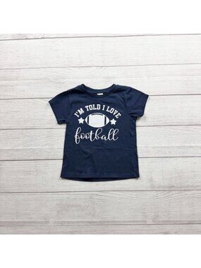 Kavio Navy Graphic T-Shirt "Im Told I Love Football" Cotton Blend 12-18 Months